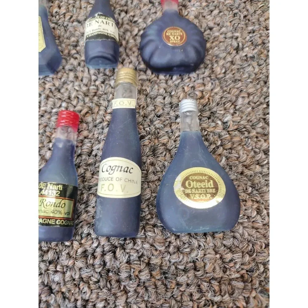 Liquor Bottle Fridge Magnets Vintage Lot Of 7 Blue COGNAC and DE FAI